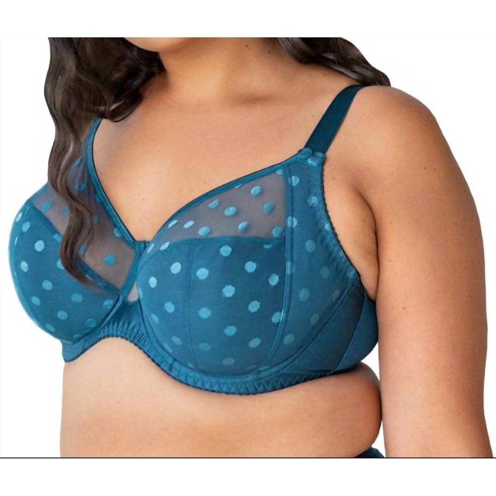 NEW FIT FULLY YOURS carmen polka dot bra in teal